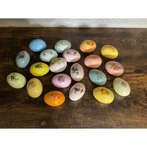 Vintage Ceramic Eggs Painted Floral Lot of 20